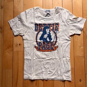 Hysteric Glamour White Bettie Page Graphic Tee with Blue and Orange Print